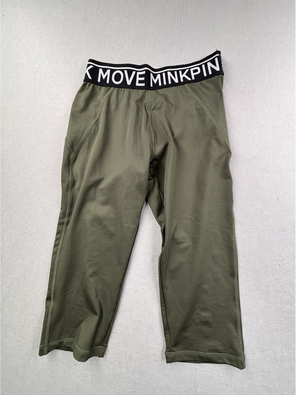 Women's‎ MINKPINK MOVE CAPRI PANTS 3/4 YOGA LEGGINGS ARMY GREEN size Medium